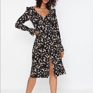 Nasty Gal Floral Midi Dress